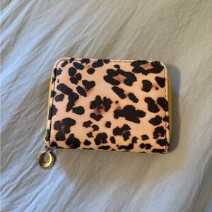 SHEIN Leopard Pattern Wallet - Black and Tan